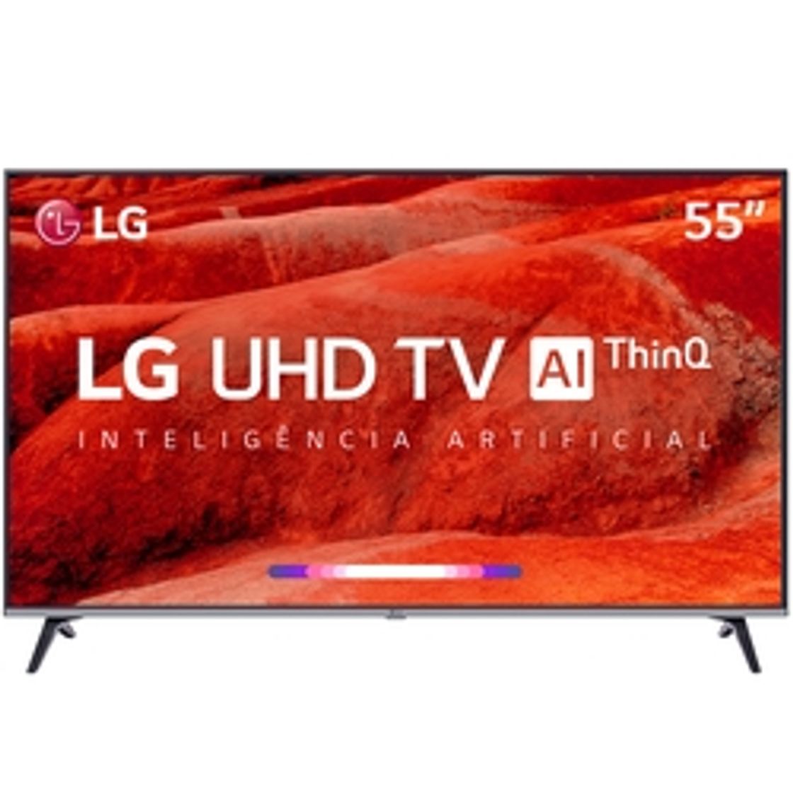 Fashion Smart TV LED 55" LG 55UM7520 Ultra HD 4K Thinq AI Conversor ...