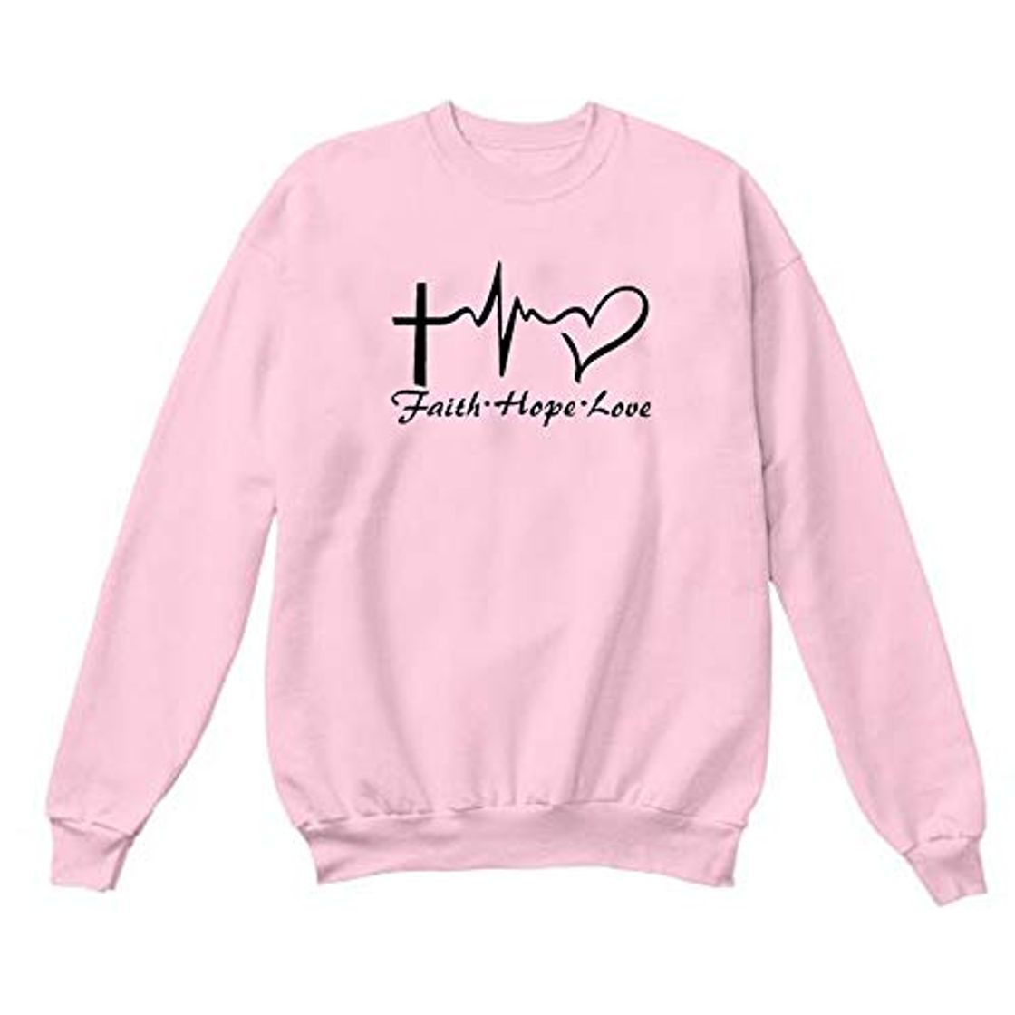 Lugar Fe Esperanza Amor Suéter Camisa de Letra Impresa Manga Larga Christian Pullover