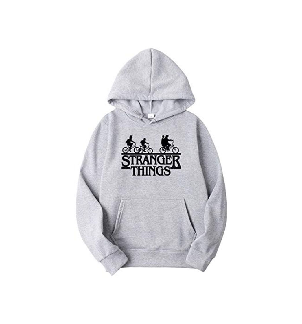 Social OLIPHEE Sudaderas Color Sólido Impresión Patrón de Stranger Things con Capucha para