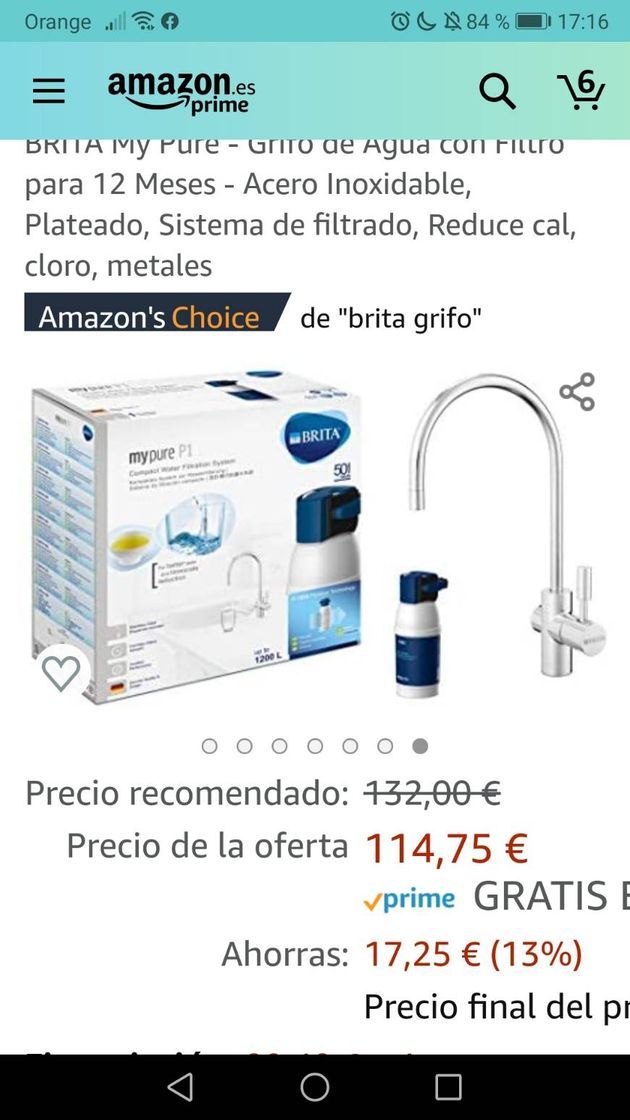 Products BRITA My Pure - Grifo de Agua con Filtro para 12 Meses - Acero