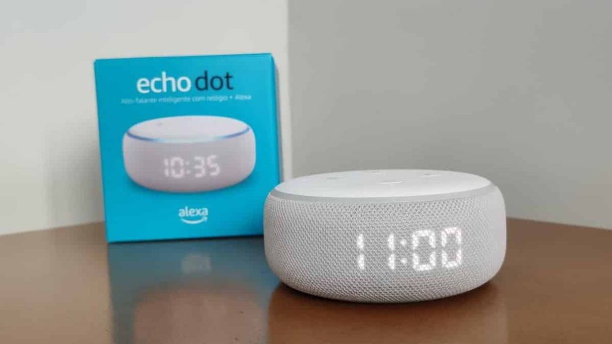 Fashion Echo Dot com relógio: Smart Speaker com Alexa - Cor Branca