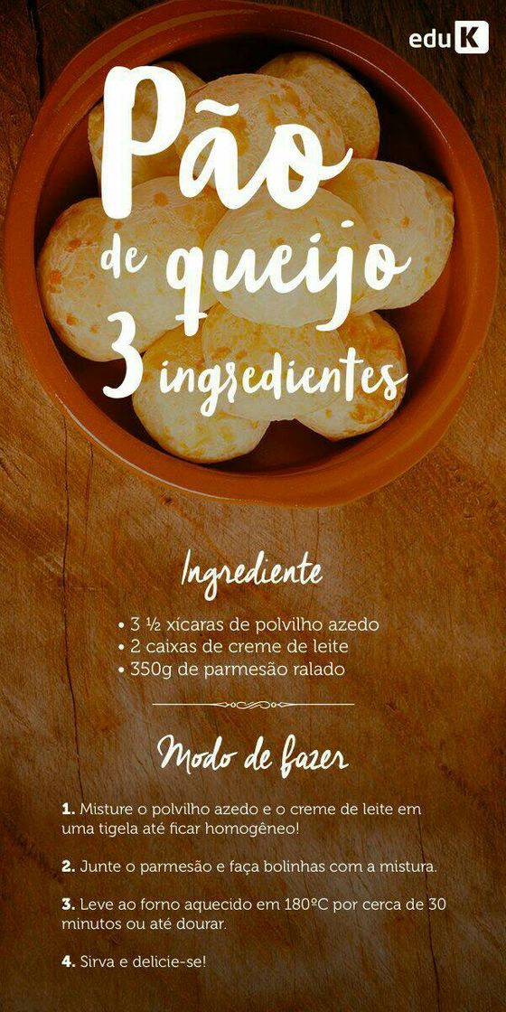 Moda Pão de queijo com 3 ingredientes