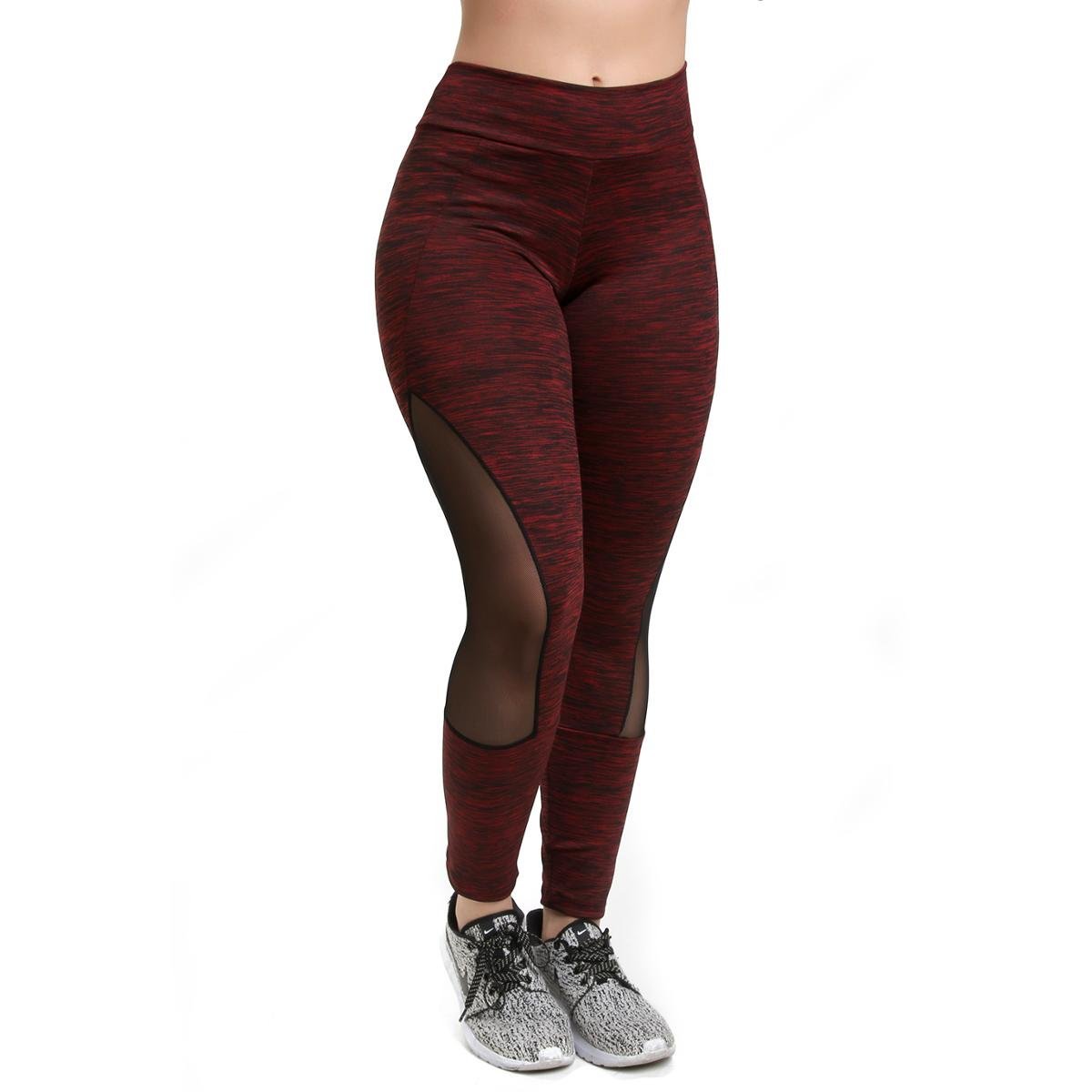 Moda Calça Legging Tule Galvic Feminina - Vermelho | Netshoes