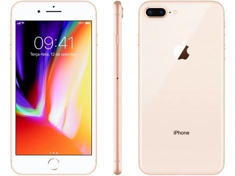 Fashion iPhone 8 Plus Apple 64GB Dourado 4G - Tela 5,5” Retina Câmera ...