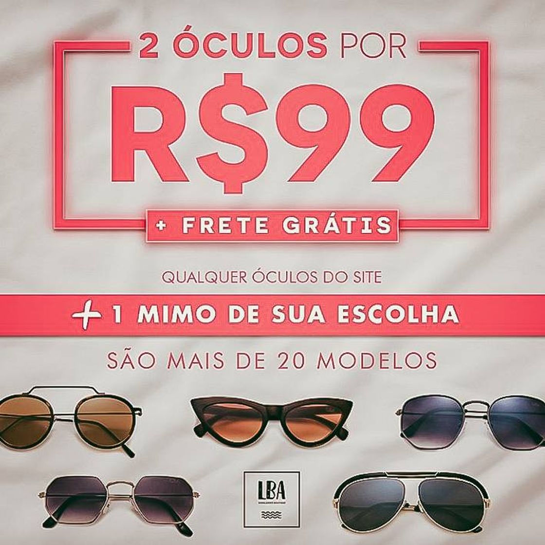 Fashion 2 óculos por R$99 + Frete grátis 