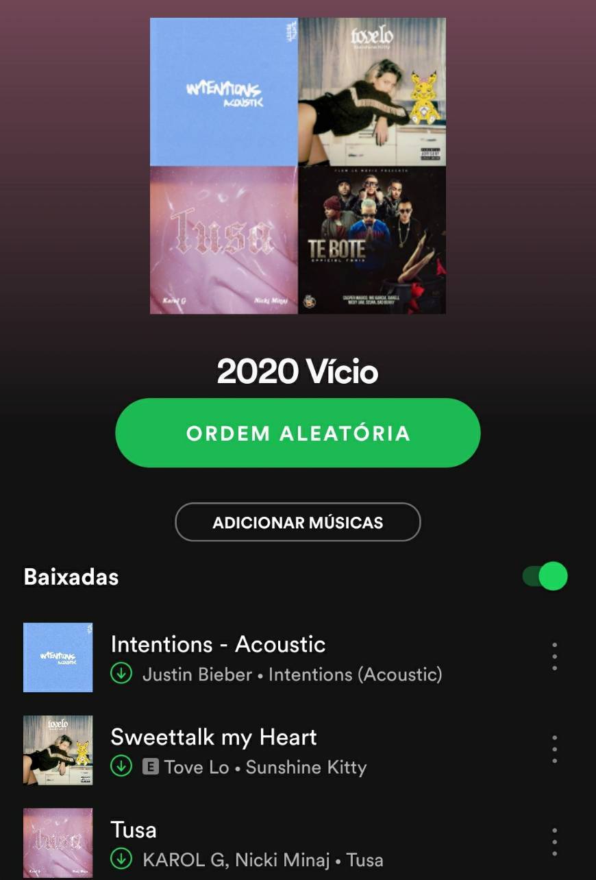 Playlist: VÍCIO 2020