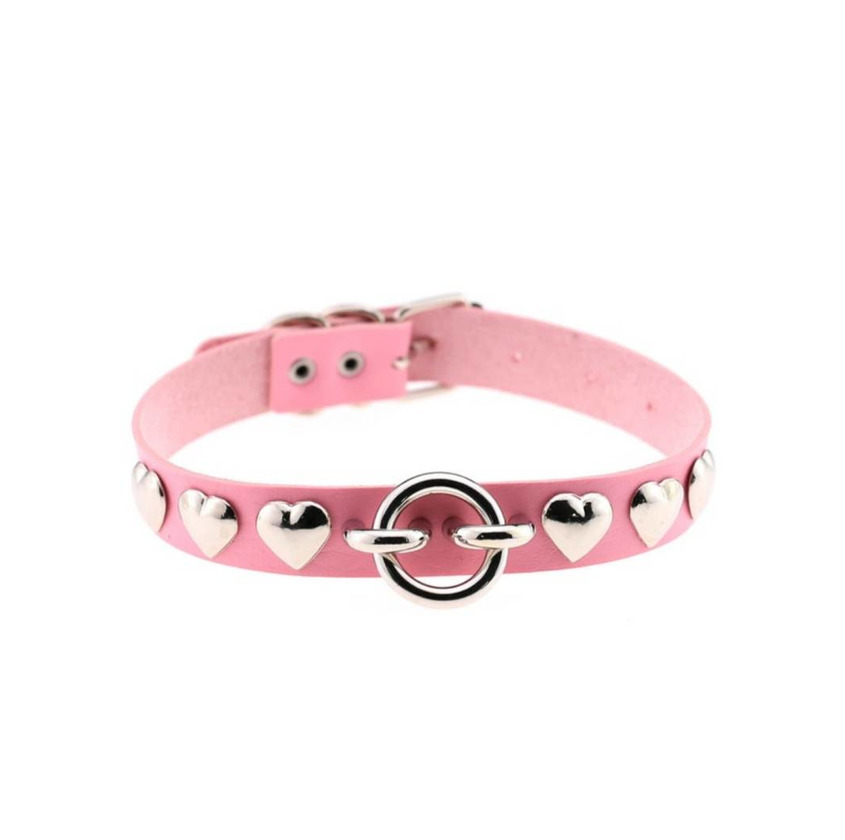 Product Choker Rosa anillo y corazones