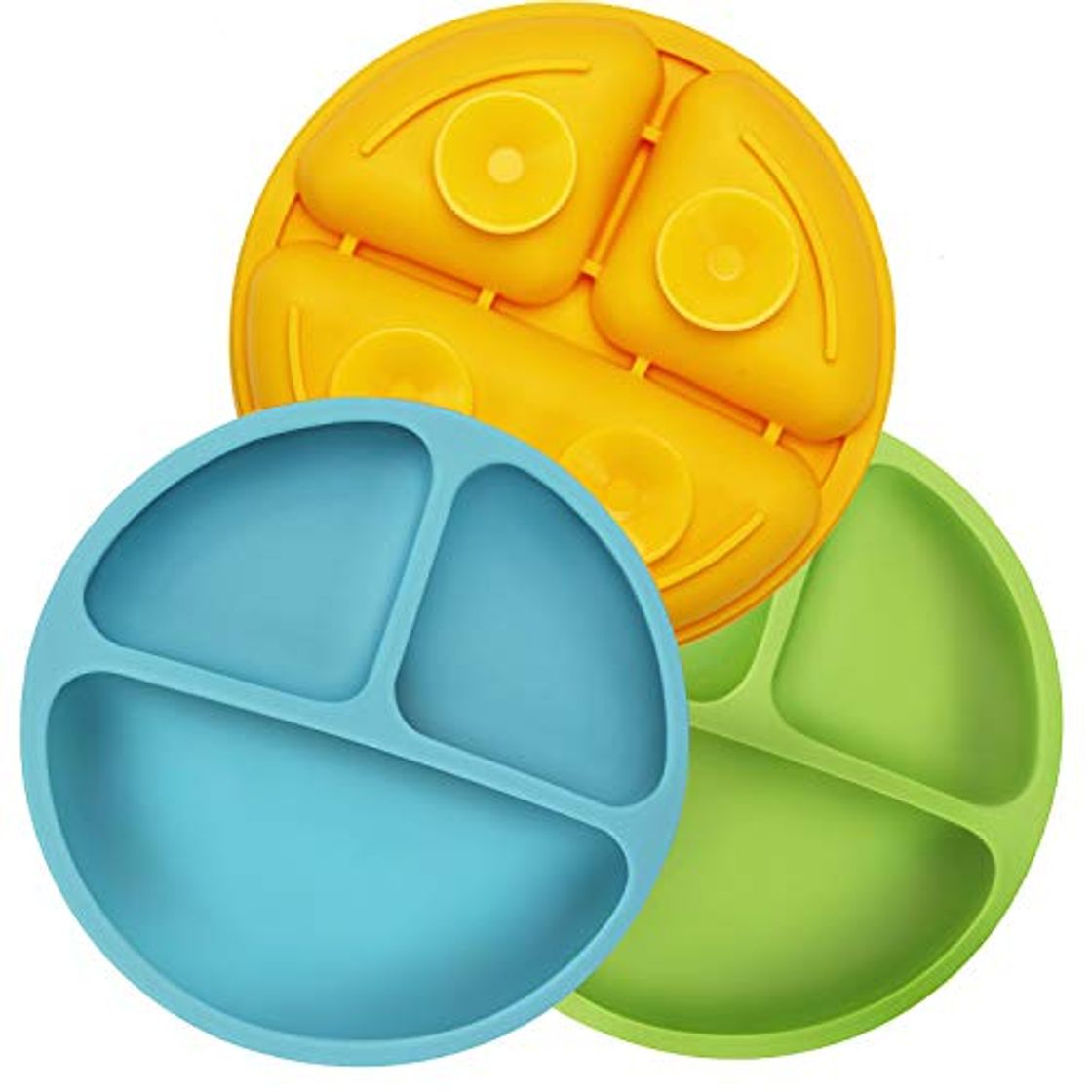 Productos PandaEar Platos de Silicona Irrompibles Divididos para Bebés y niños Pequeños, Paquete