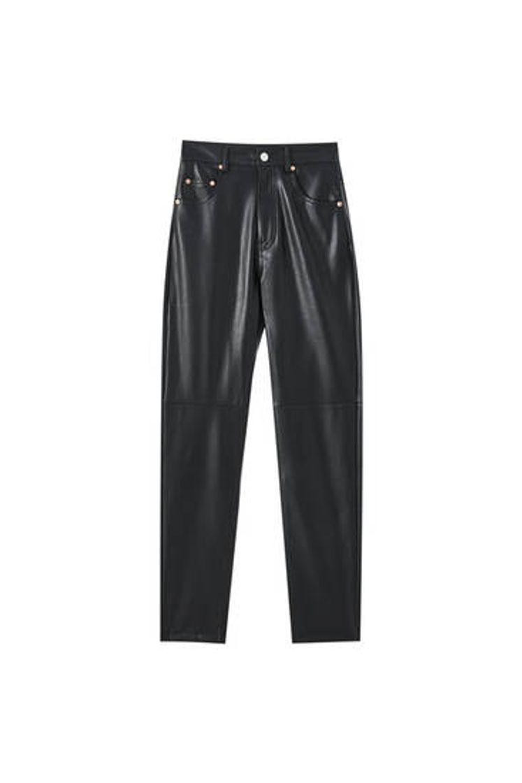 Fashion Slim fit faux leather mom jeans - PULL&BEAR