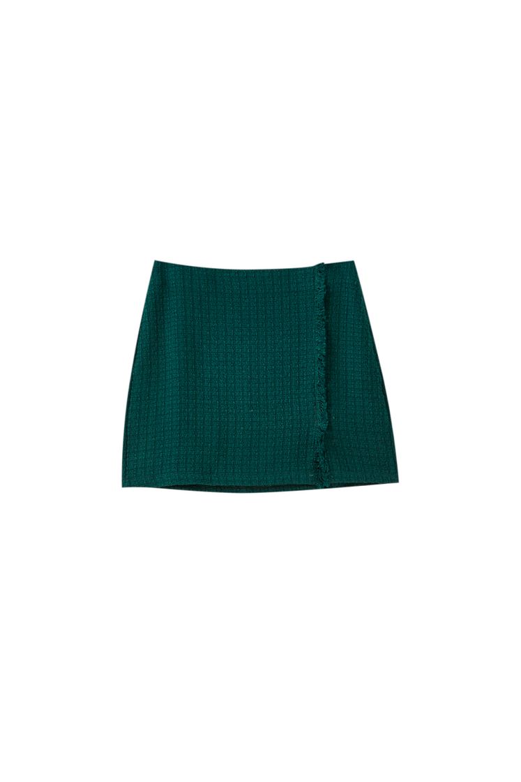 Moda Green mini skirt with slit - pull&bear