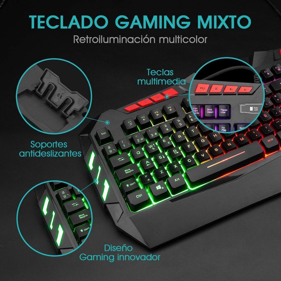 Electronic Rii RK900+ Teclado con sensibilidad mecánica Completo