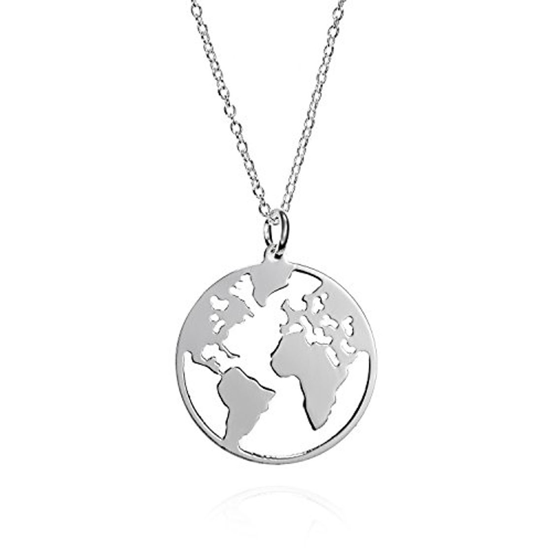 Fashion EMPATHY JEWELS Colgante mapamundi de Plata de Ley con Cadena de 42