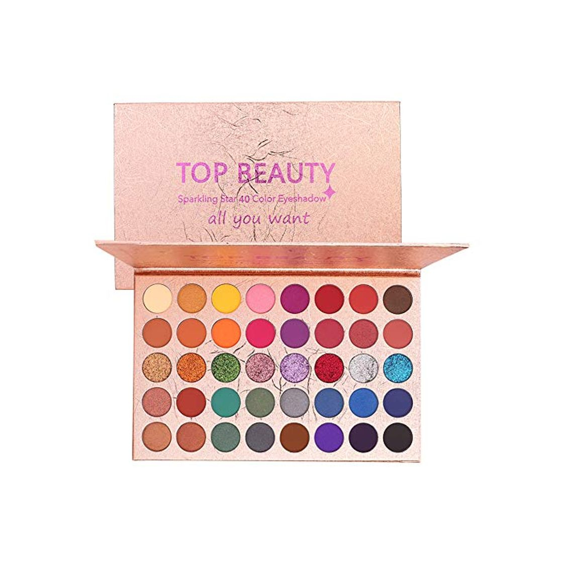 Belleza 40 colores Paleta de sombras de ojos brillantes Sombra de ojos en polvo Brillo portátil Brillo Maquillaje profesional Maquillaje profesional Pigmentado metálico Sombra