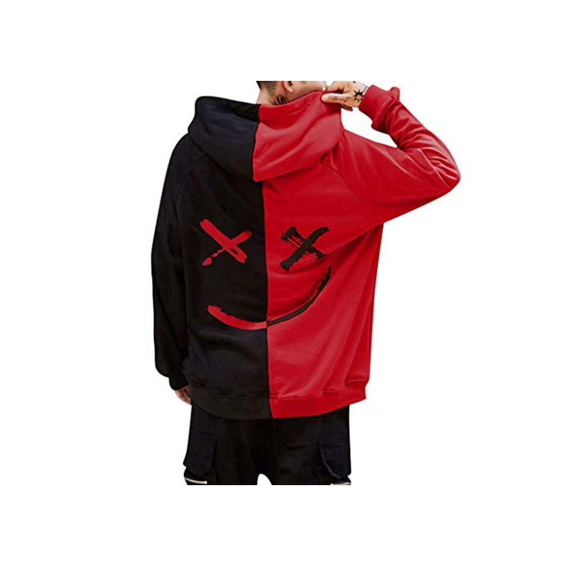 Social Overdose Sudadera Hombres Patchwork Slim Fit Hoodie OtoñO Moda Outwear Nueva Blusa