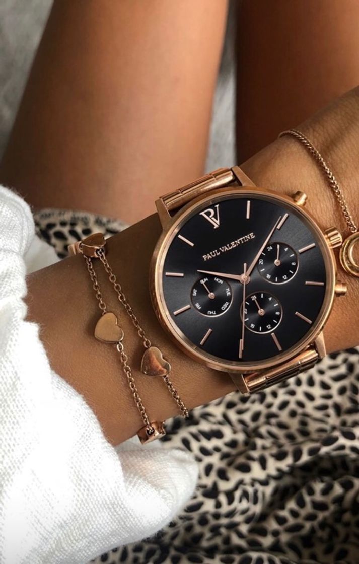 Fashion Reloj Rose Goldblack Link 