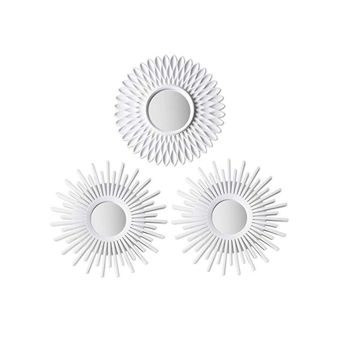 Social BONNYCO Espejos Pared Decorativos Blancos Pack 3 Espejos Decorativos Ideales para Decoracion