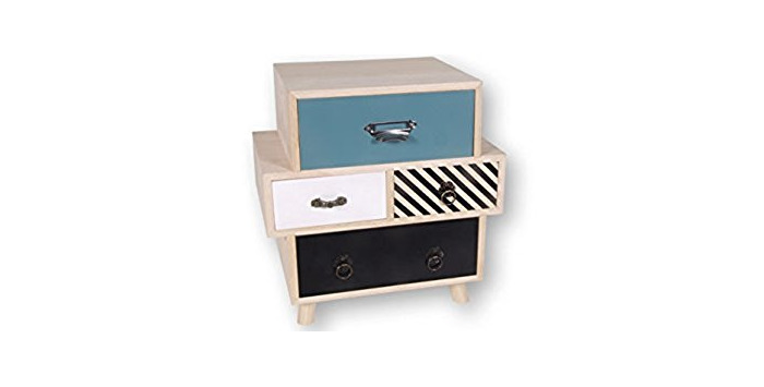 Product Dakota Joyero de Madera Chest con 4 cajones y separadores e Interior