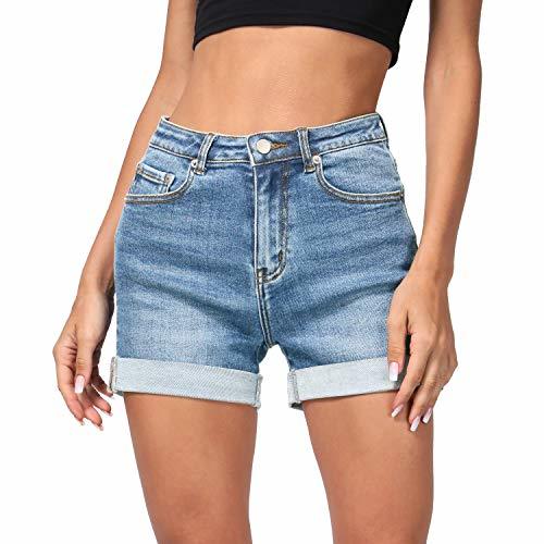 Social Hocaies Mujer Pantalón Corto Vaquero con Dibujo y Bordado Pantalones Vaqueros con