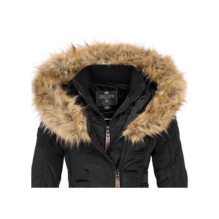 Social Geographical Norway Mujer Chaqueta de Invierno Parka Belissima Pelaje de XL Capucha