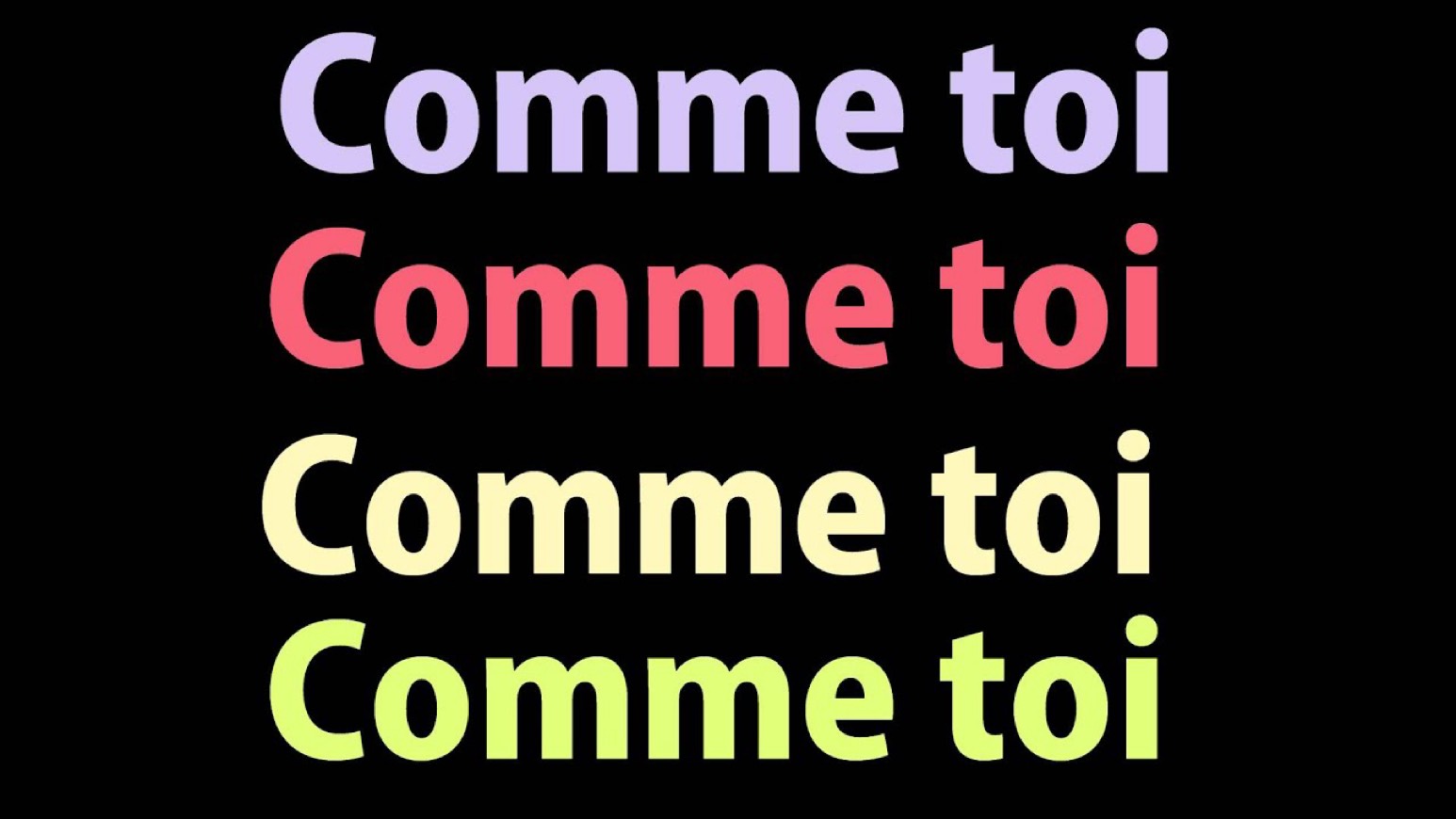 Canción Comme toi 