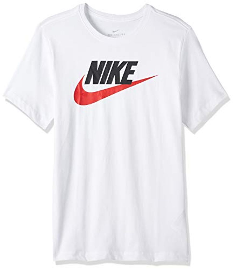 Moda NIKE M NSW tee Icon Futura Camiseta de Manga Corta, Hombre, White/Black/