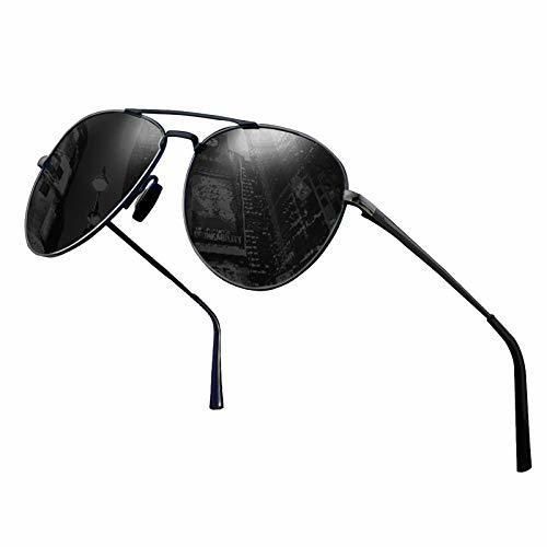 Perfectmiaoxuan Gafas de sol polarizadas para hombres/mujeres; Marco de metal ligero vintage/clásico/elegante;