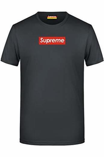 Supreme Germany T-Shirt Schwarz Logo Klein Rot/Weiss