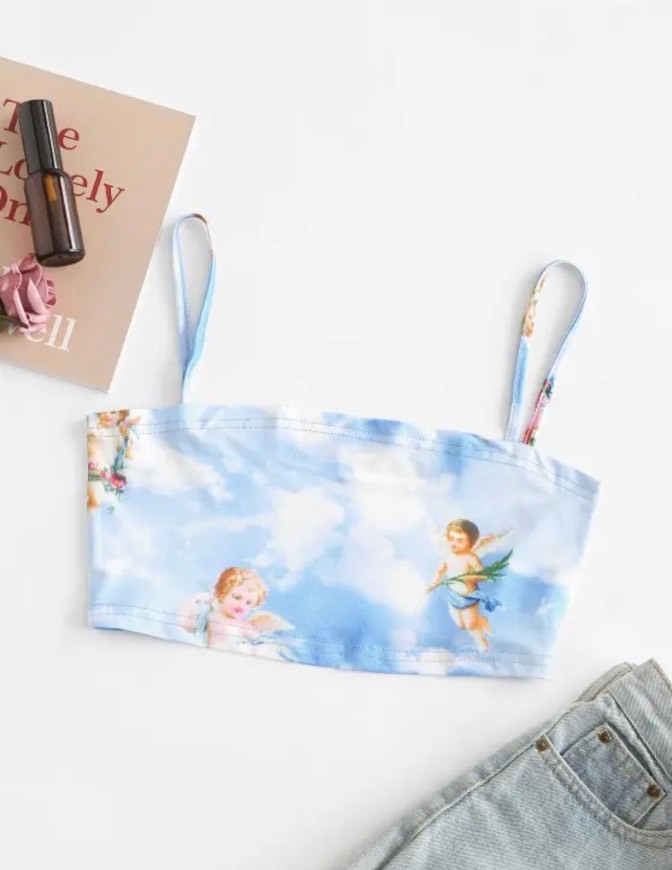 Top con estampando de ángeles 