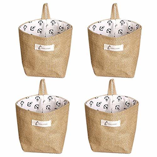 Social Lino y algodón bolsa de almacenamiento cesta plegable bolsa de almacenamiento cesta