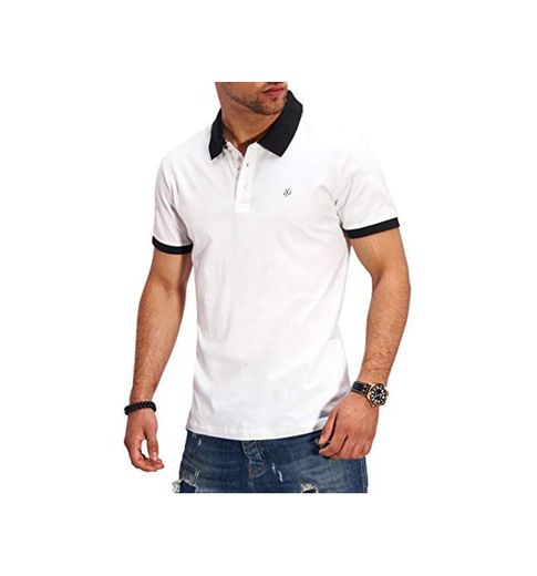 Jack & Jones Polo para Hombre Camiseta Camisa Manga Corta Unicolor