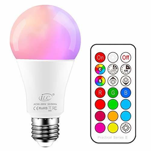 iLC Bombillas Colores RGBW LED Bombilla Regulable Cambio de Color Edison 10W