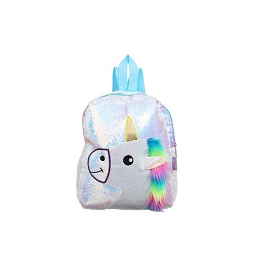 FENICAL Backpack Purse Girls Sequins Unicorn Bookbag Glitter Travel Daypack Iridescent Schoolbag