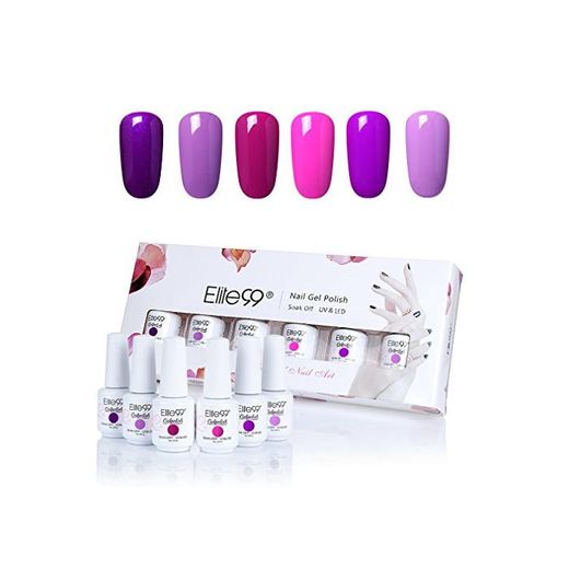 Elite99 6PCS Kit de Esmalte de Uñas de Gel UV LED Color