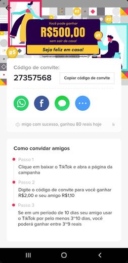 Nao e mentira e dinheiro de verdade meu codigo 27357568