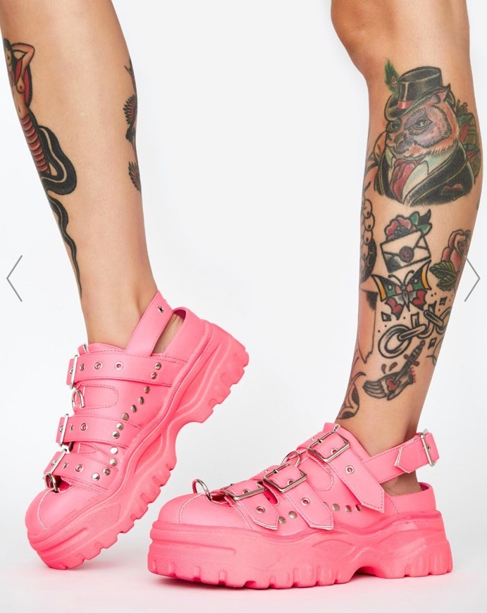 Pink Buckle Platform Shoes | Dolls Kill