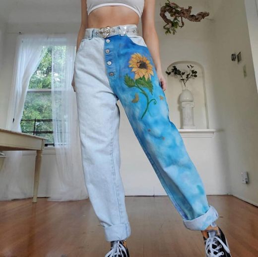 Sunflower Printed Jeans🌻 