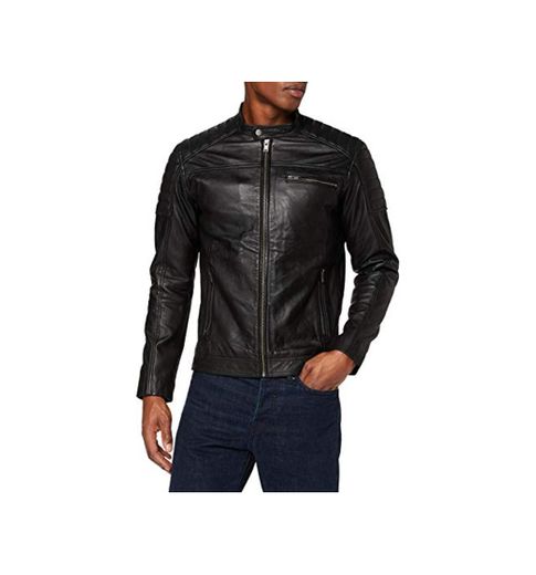 SELECTED HOMME Slhjack Leather Jkt W Noos Chaqueta, Negro