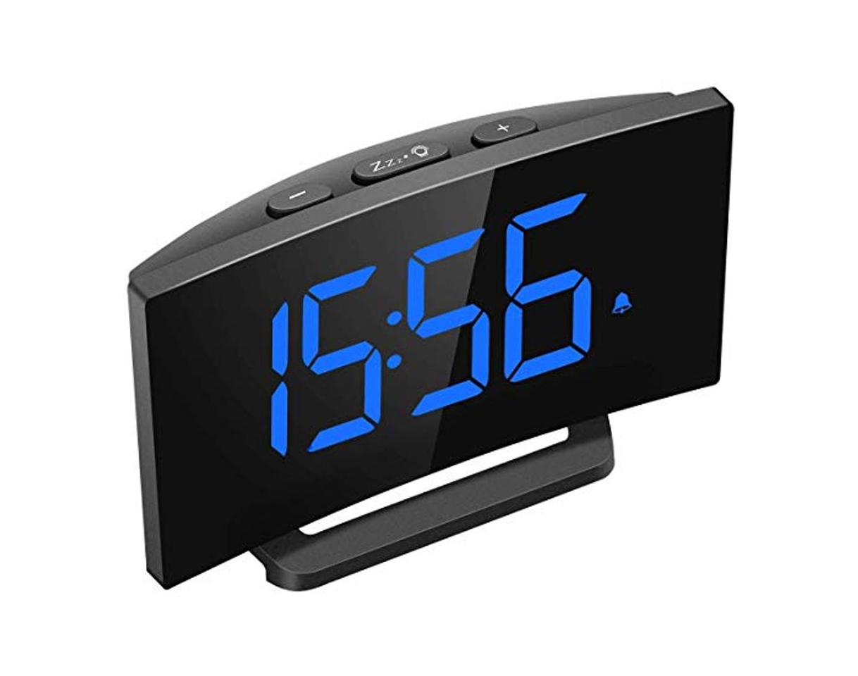 Social Mpow Despertadores Digitales, Reloj Despertador Digital, Pantalla Curva LED de 5'', 6