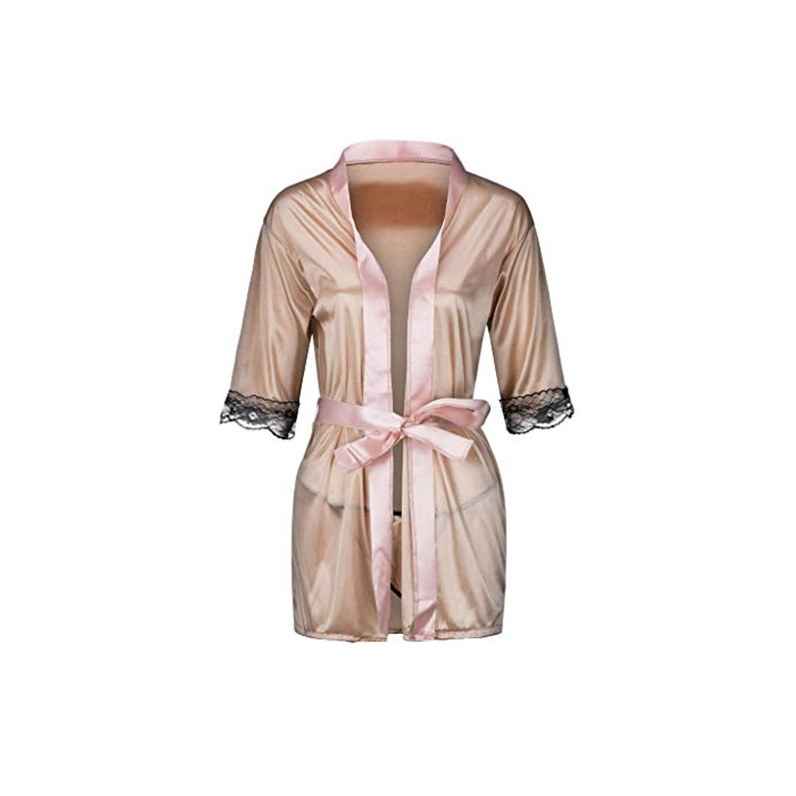 Producto LUNULE Bata Albornoz Mujeres Sexy Encaje Seda Ropa Interior lencería Ropa de Dormir camisón Bata Vestido Bata de Baño Kimono para Mujer