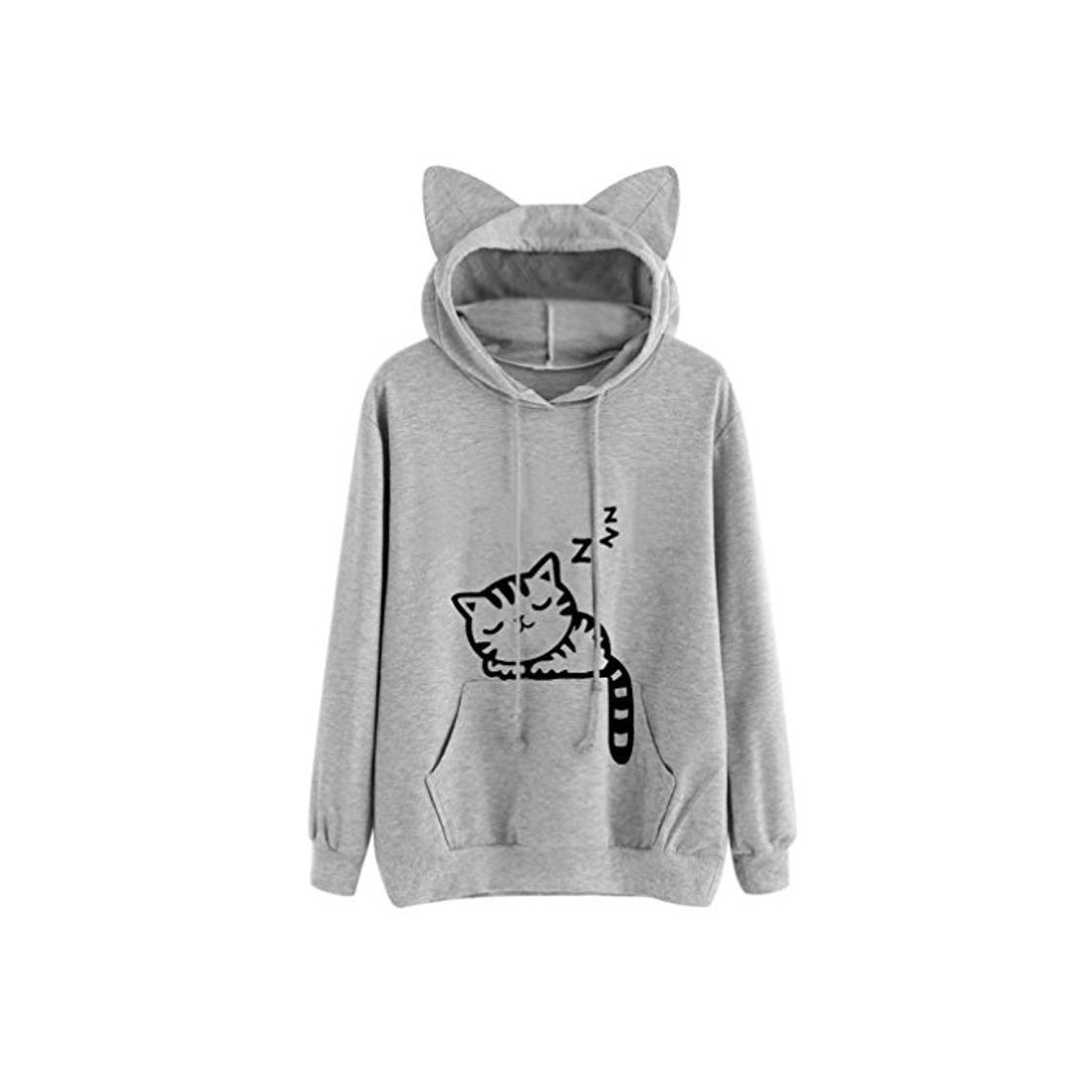 Social K-youth Sudaderas Mujer Invierno otoño Sudadera Mujer Gato de Manga Larga Sudadera