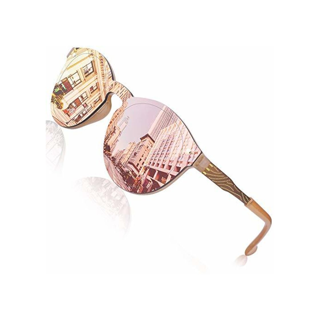 Social GQUEEN Futurista sin reborde protector de lente reflejado gafas de sol MEO5