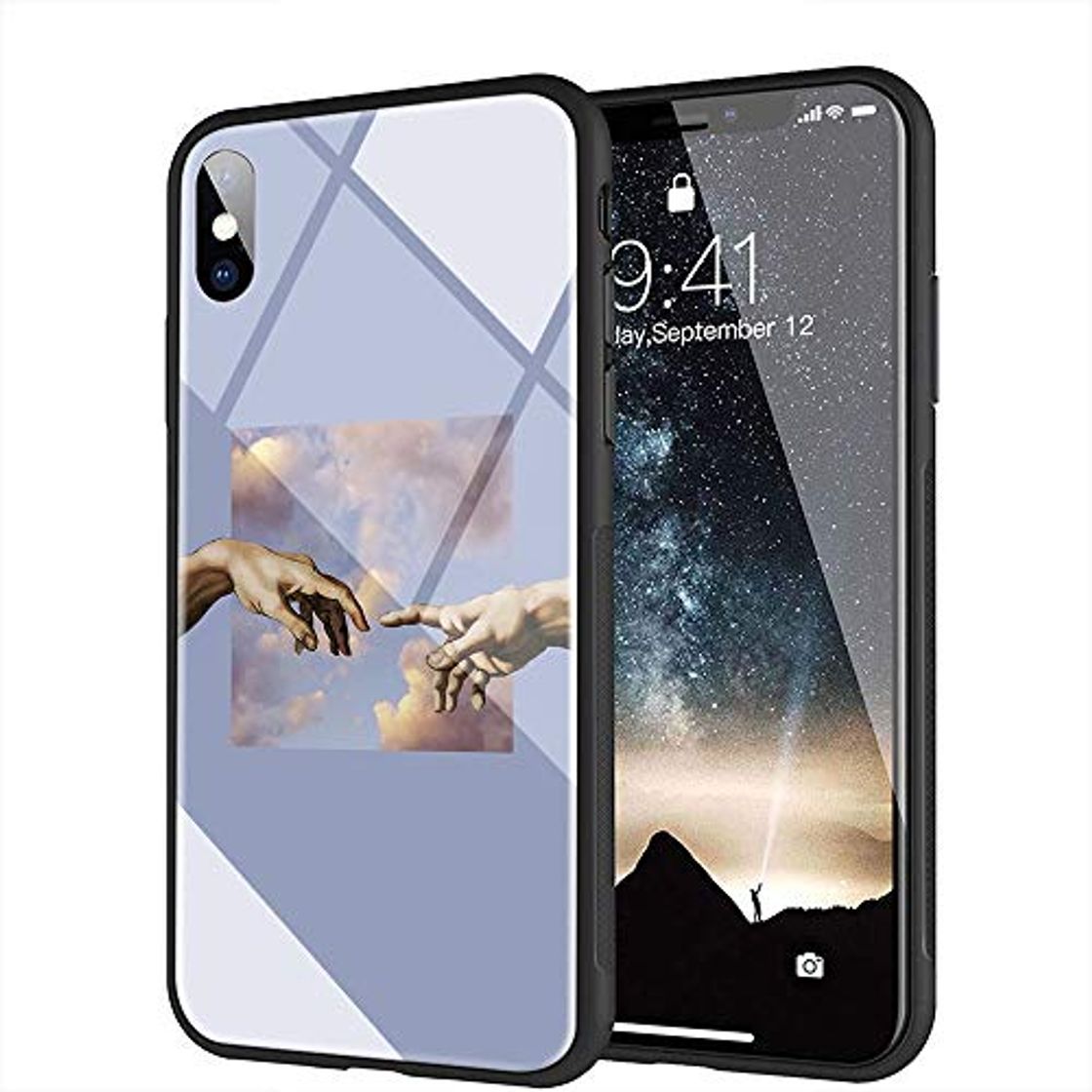 Product iPhone 7 Funda, iPhone 8 Funda, Cubierta Trasera de Vidrio Templado, Silicona