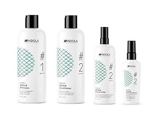 Fashion Indola Innova Repair Shampoo 300ml and Keratin Filler Spray 