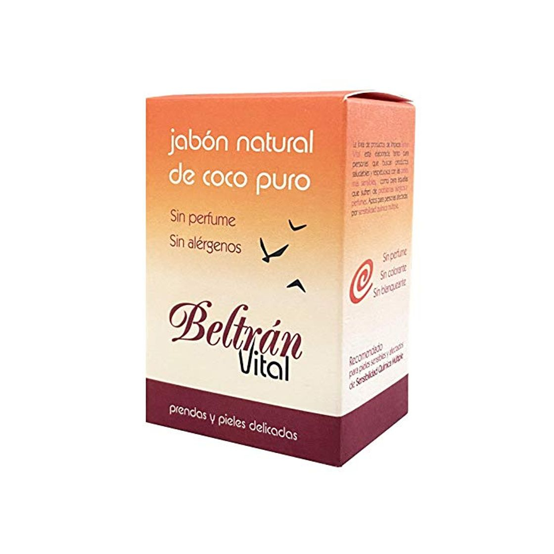 Belleza Jabón pastilla Coco puro sin perfume Beltrán Vital 240 g