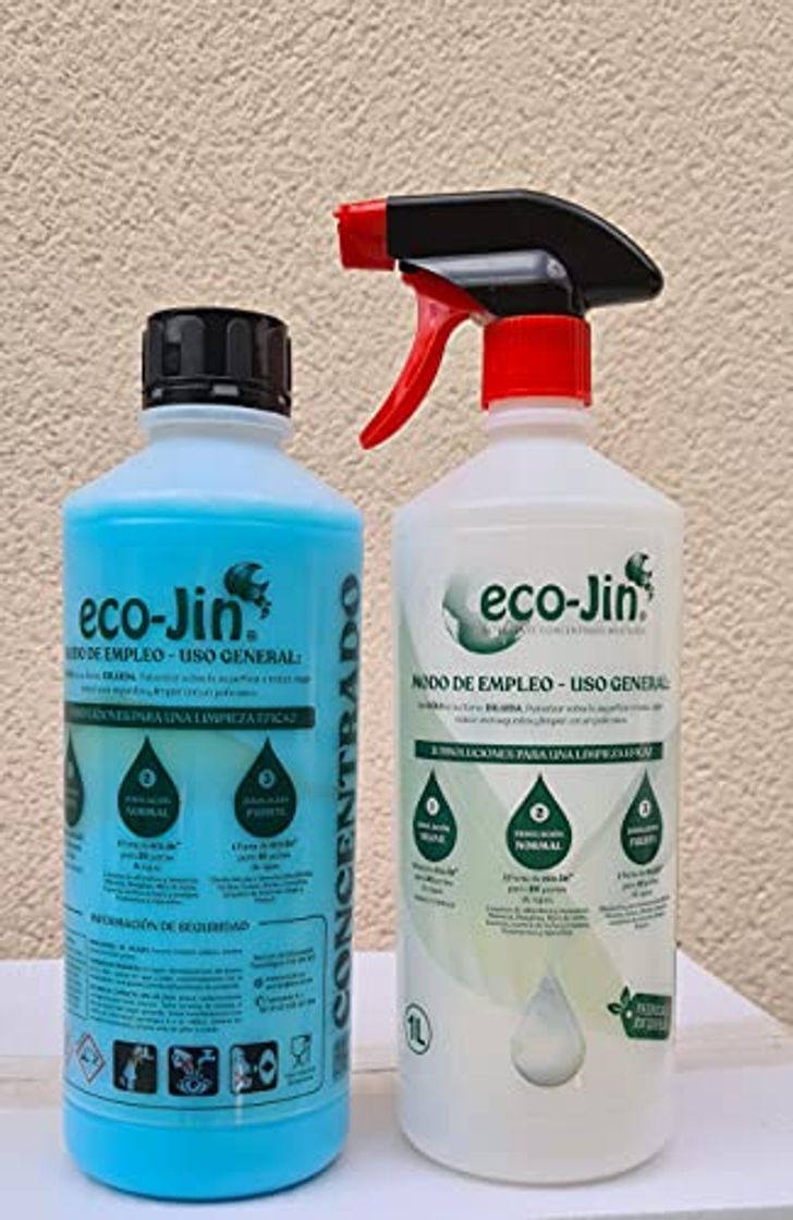 Fitness ECO-JIN DETERGENTE MULTISUPERFICIES Concentrado Gama Alta (Gran Poder DESENGRASANTE) 1 LITRO Aroma