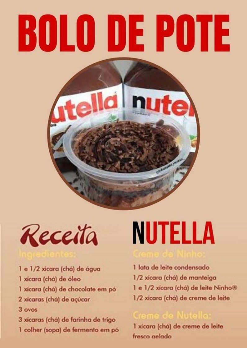 Moda Bolo de pote de nutella 