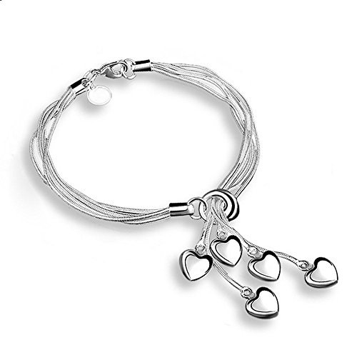 Social CHRISLZ Pulsera con Dijes de Corazón de Mujer Joyería Pulsera de Di