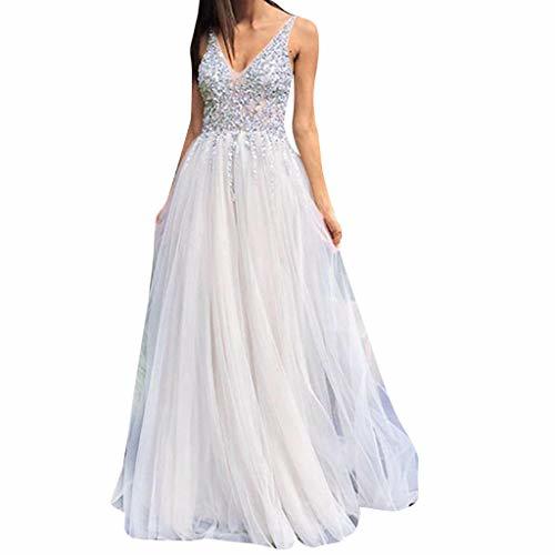 Producto Vestido de Novia para Boda Blanco Vestidos de Fiesta Mujer Largos Elegante