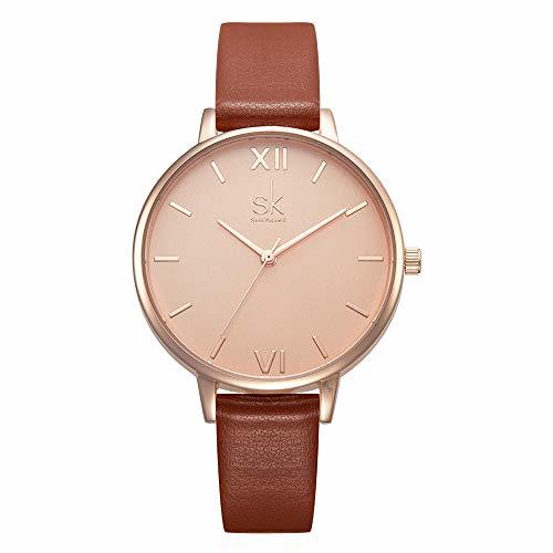 Productos SHENGKE Relojes de Mujer Banda de Cuero Relojes de Cuarzo Vestido para