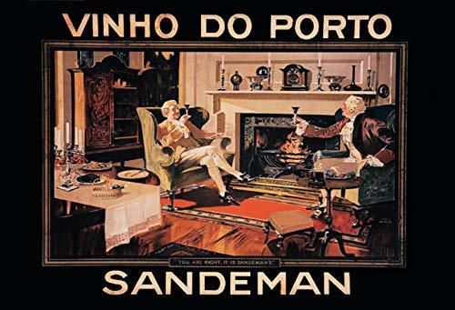 Vinho Do Porto Sandmann Antes de la Chimenea Cartel de Chapa Metal